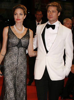 Marie Claire celebrity photos: Venice Film Festival, Angelina Jolie and Brad Pitt at the premiere of The Assasination of Jesse James