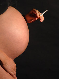 Marie Claire news: Pregnant woman smoking: Rex Features