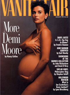Demi Moore on the cover of Vanity Fair in 1991