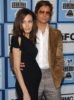 Angelina Jolie and Brad Pitt at The Independent Spirit Awards