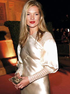 Kate Moss in vintage at The V&A's Golden Age of Couture