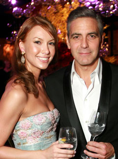George Clooney and Sarah Larson at the Oscars 2008
