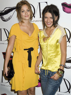 Leighton Meester and Jessica Szohr at Diane Von Furstenberg