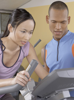 Marie Claire Health Features: Woman with personal trainer