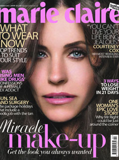 February Marie Claire Cover, Courtney Cox
