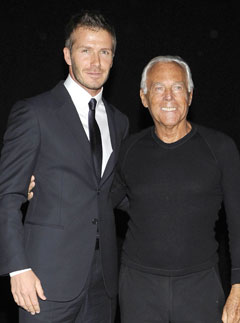 David Beckham and Giorgio Armani, news, Marie Claire