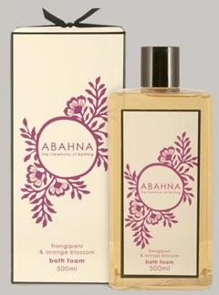 Abahna frangipani & orange blossom bath foam