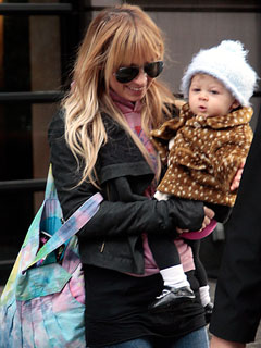 Nicole Richie and daughter Harlow in New York