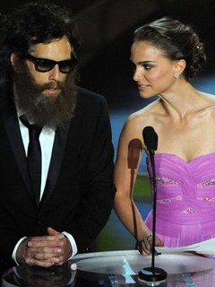 Natalie Portman presenting the Best Cinematography award with Ben Stiller