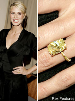 Heidi Klum, engagement ring, celebrity photos, Marie Claire