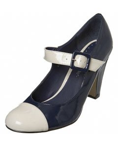 Miss Selfridge Navy Mary Jane Court Shoes