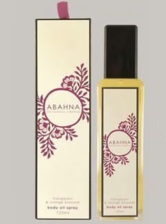 Abahna Frangipani & orange blossom body oil spray