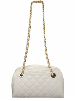 Miss Selfridge cream quilt chain bag