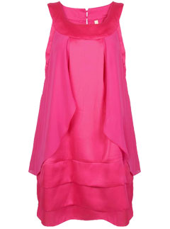 Toki & Nabi Fuschia Pink Layered Mini Dress