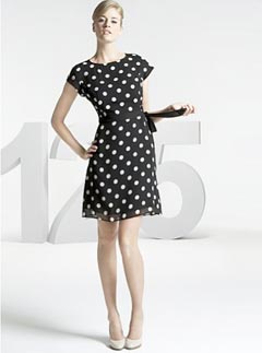 M&S 125 Years spot print shift dress