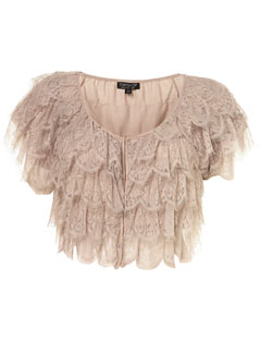 Topshop Lace Tiered Bolero