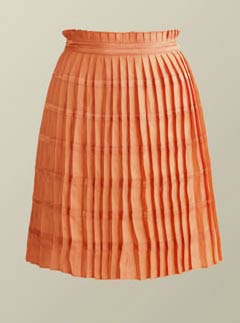 Reiss coral pleated skirt
