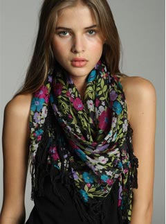 Urban Outfitters Ditsy Floral Tassel Scarf