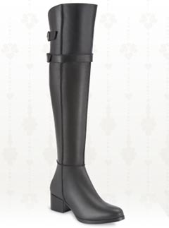 Duo Celano black leather over knee calf fit boots