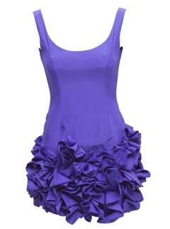 ASOS Black purple ruffle hem dress