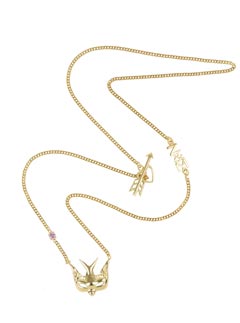 Zoe & Morgan Gold Swallow Pink Sapphire Necklace