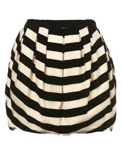 Topshop Premium Stripe Velvet Skirt