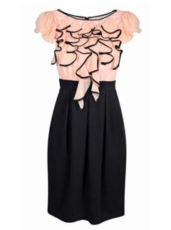 Next Pink And Black Ruffle Dress 