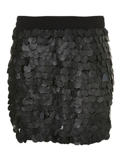 Topshop Leather Sequin Mini Skirt