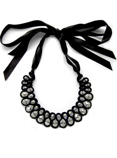 Bags of Sparkle Intricate Woven Velvet Statement Necklace