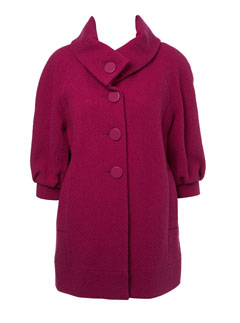 Miss Selfridge Magenta Balloon Sleeve Coat