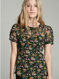 Kimchi & Blue Ditsy Chiffon Top