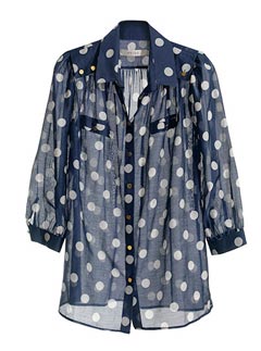Reiss dotty full button blouse