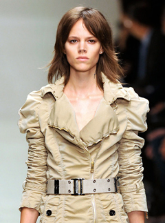 Model at Burberry show - London fashion week