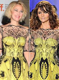 Drew Barrymore and Helena Christensen in Alexander McQueen - Who wore it best? - Marie Claire