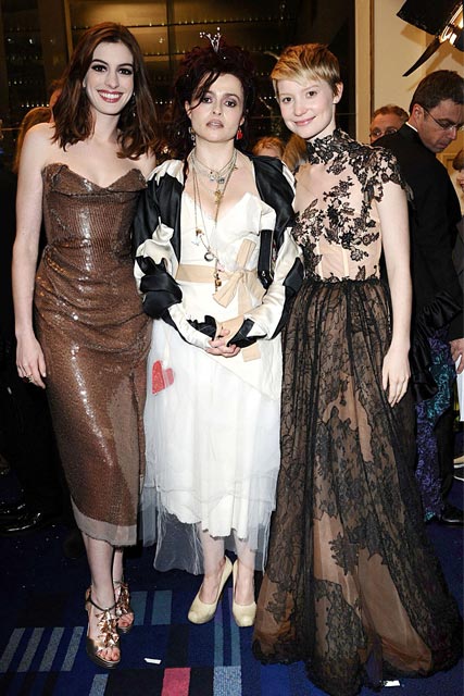 Helena Bonham Carter, Anne Hathaway and Mia Wasikowska : Alice in Wonderland London premiere