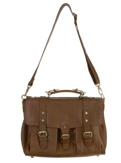 Warehouse leather buckle satchel