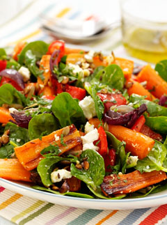 Roasted Carrot, Spinach and Feta Salad - Recipes - Lifestyle - Marie Claire