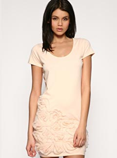 ASOS Mesh Rose Detail T-Shirt Dress