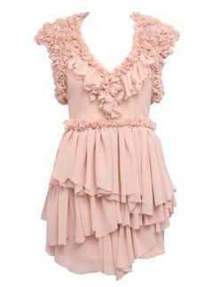 ASOS Black pink ruffle dress