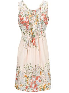 Oasis Japanese Ditsy Pintuck Dress