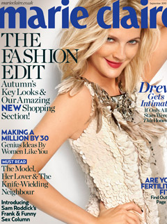 Drew Barrymore September Marie Claire Cover A/W 2010