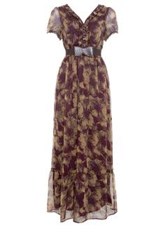 A|Wear Floral Ruffle Detail Maxi Dress