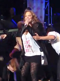 Mariah Carey - WATCH! Mariah Carey takes a tumble on stage - Maria Carey Pregnant - Maria Carey Falls - Celebrity News - Marie Claire