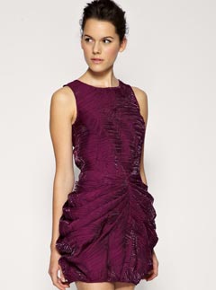 ASOS BLACK Crinkle Gathered Hip Dress
