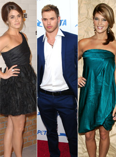 Ashley Greene, Nikki Reed and Kellan Lutz - Breaking Dawn -Ashley Greene, Nikki Reed and Kellan Lutz jet off to Breaking Dawn set - Twilight - Twilight Breaking Dawn - Breaking Dawn latest - Breaking Dawn pics - Celebrity News - Marie Claire 