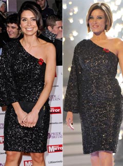 Christine Bleakley and Dannii Minogue in matching Project D dresses