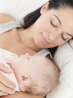 Woman holding baby