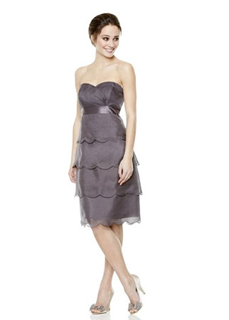 John Lewis Women Scalloped Tiered Organza Strapless Dress, �125