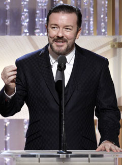 Ricky Gervais - Ricky Gervais causes controversy over 'unacceptable' Golden Globes performance - Ricky Gervais causes controversy over 'unacceptable' Golden Globes performance - Ricky Gervais Golden Globes - Golden Globes - Celebrity News - Marie Claire
