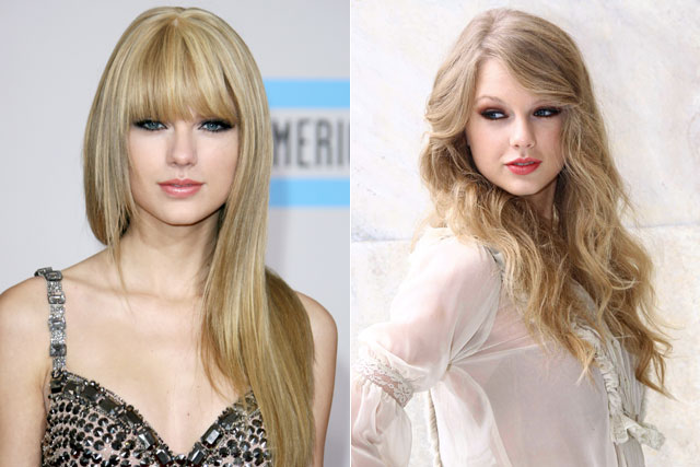 Taylor Swift - celebrity fringes - hairstyles